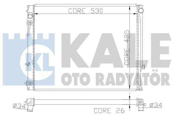 SU RADYATORU 425X528X26 - VITARA (ET) 5 Kapi : GRAND VITARA (FT) 2.0/2.5 V6 98-05 (96-98) - KALE - OEM: 17700-77E10