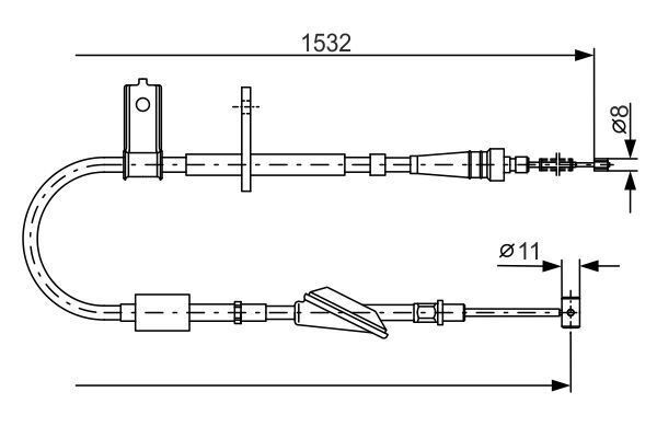 FREN TELİ. 1532 MM - BOSCH