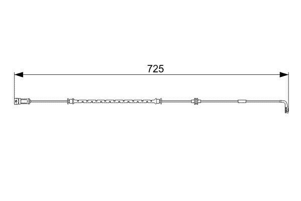 DİSK BALATA İKAZ KABLOSU. ÖN. 725 MM - OEM: 13131256 - BOSCH
