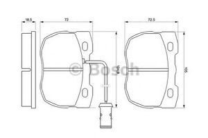 ÖN BALATALAND ROVER RANGE ROVER (89-00)[105X72.5X18.5 MM] İKAZ KABLOLU (0986TB2150) - OEM: STC8189 - BOSCH