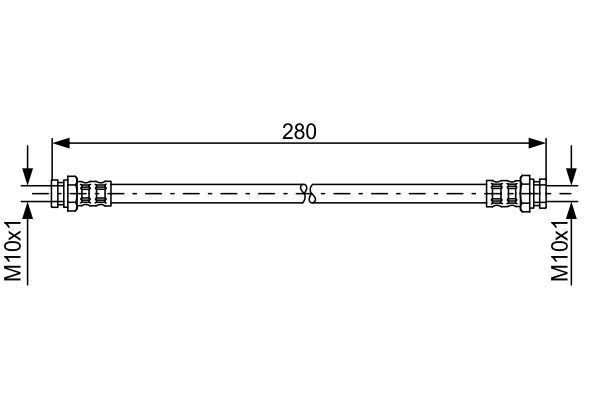 FREN HORTUMU; ARKA. 280.00 MM - BOSCH