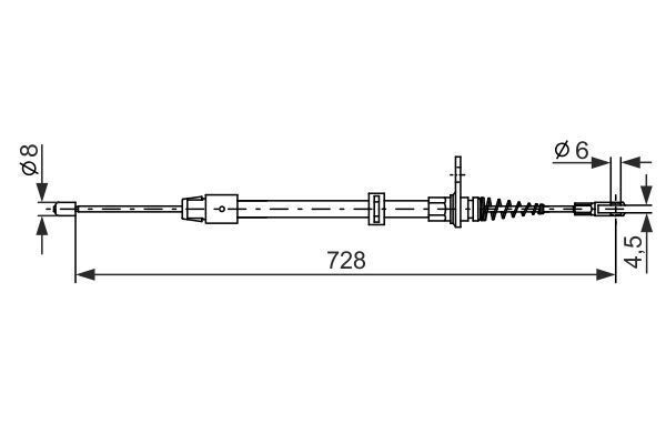 FREN TELİ. 728 MM - OEM: 2044200985 - BOSCH