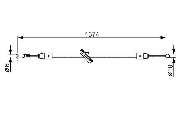 FREN TELİ. 1374 MM - OEM: A9064202885 - BOSCH