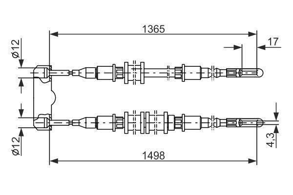 FREN TELİ. 1498 MM - OEM: 522585 - BOSCH