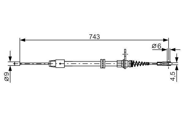 FREN TELİ. 743 MM - OEM: A2124201385 - BOSCH