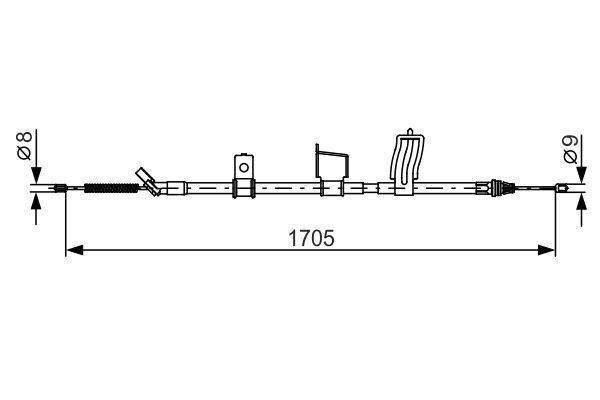 FREN TELİ. 1705 MM - BOSCH