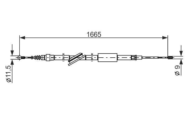 FREN TELİ. 1665 MM - OEM: 8N0609721G - BOSCH