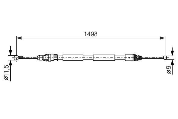 FREN TELİ. 1498 MM - BOSCH