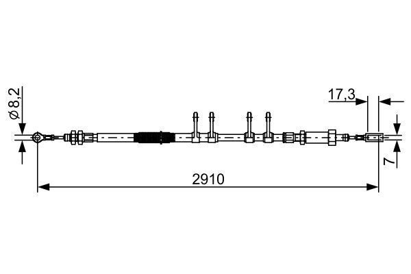 FREN TELİ. 2910 MM - OEM: 4746.28 - BOSCH