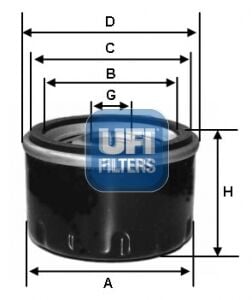 YAG FILTRESI - CLIO IV/ MEGANE IV / CAPTUR / TALISMAN / DOKKER / LOGAN II / SANDERO/ QASHQA/M (09-) - UFI - OEM: 152089599R