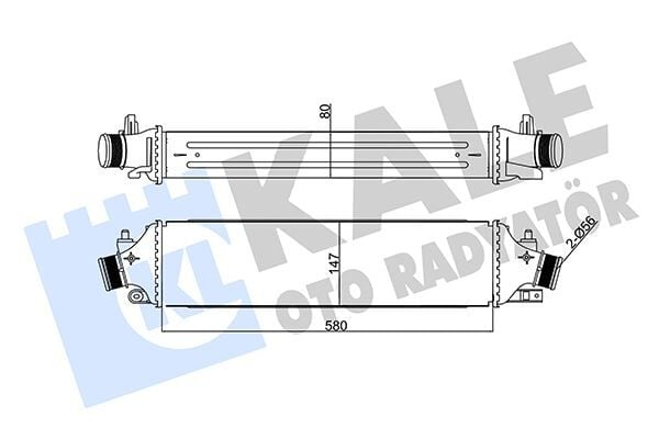 TURBO RADYATORU (MT) [BRAZING] [580X147X80] - ALFA GIULIETTA (10-) - KALE - OEM: 50514486