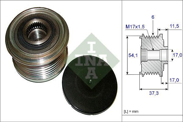 ALTERNATOR KASNAGI - SCUDO/PEUGEUP/CITROEN (01-) - INA - OEM: 9646065180