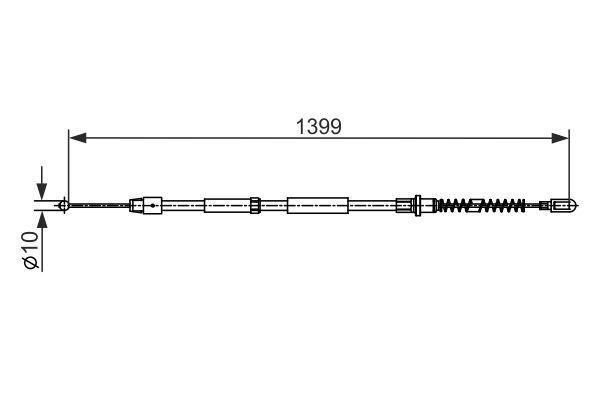 FREN TELİ. 1399 MM - OEM: A9064204485 - BOSCH