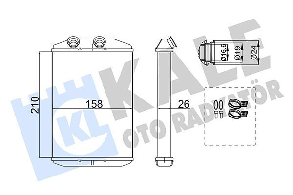 KALORIFER RADYATORU - KANGO III/MASTER III/MOVAN B/MERDECES BENZ CITAN/NISSAN NV400 (08-) - KALE - OEM: 7701209819