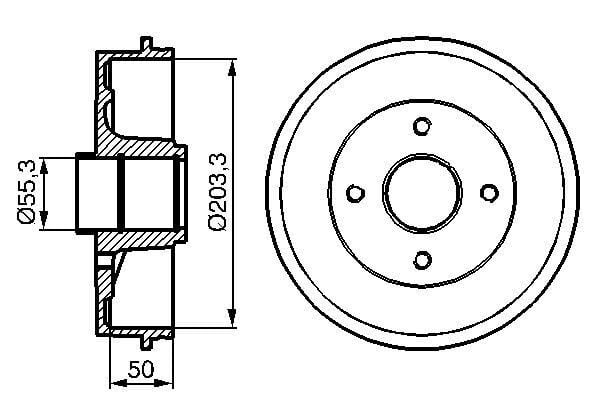 FREN KAMPANASI [203.3 / 85.5 MM] - OEM: 7700820816 - BOSCH