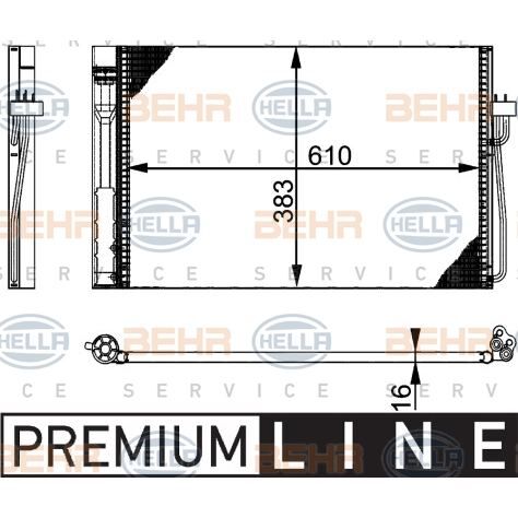 KLIMA RADYATORU - E60-E61-E63-E64-E65-E66 (03-10) - BEHR - OEM: 64509122825