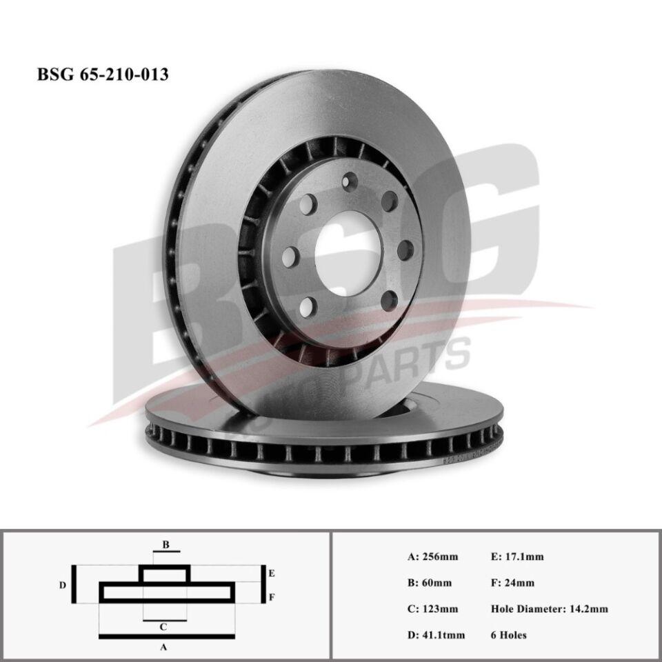 FREN DISKI ON ADET - ASTRA F VECTRA A VECTRA B (93-01) - BSG - OEM: 569001