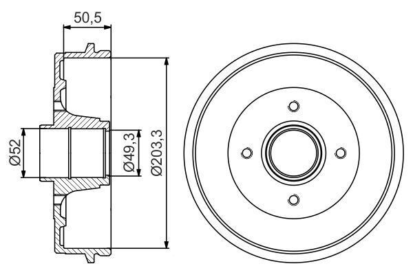 FREN KAMPANASI - [203.3 / 50.5 MM] - OEM: 432006468R - BOSCH
