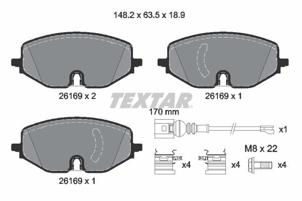 FREN BALATASI ON - GOLF8-A3-LEON-OCTAVIA (20-) - TEXTAR - OEM: 5WA698151A