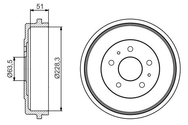 FREN KAMPANASI - [228.3 / 49 MM] - OEM: 3M511126AC - BOSCH