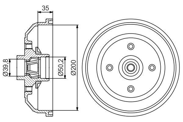 FREN KAMPANASI - [200.0 / 84.0 MM] - OEM: 90509107 - BOSCH