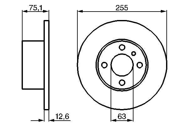 FREN DİSKİ. ÖN. [255.0 /12.5-11.1 MM] - OEM: 34111119249 - BOSCH