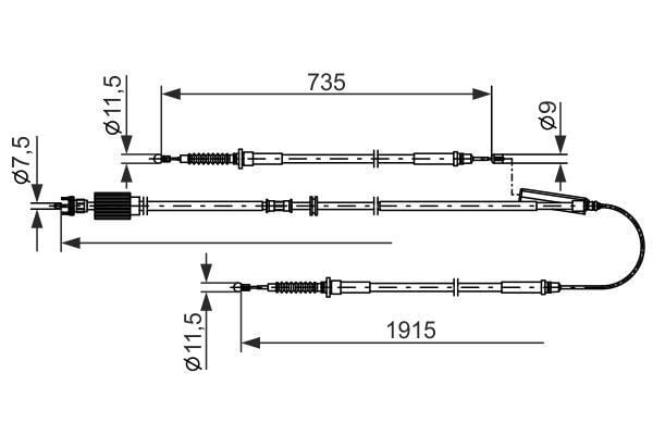 FREN KABLOSU ASTRA 1.3 CDTI 09.2009 - ; ASTRA 1.3 CDTI 09.2009 - 08.2016; ASTRA 1.4 İ 03.2015 - 08.2 - OEM: 522134 - BOSCH