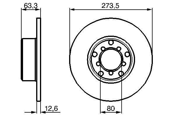 FREN DİSKİ. ÖN. [273.5 /12.7-10.6 MM] - OEM: A1154211312 - BOSCH