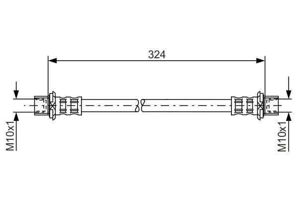 FREN HORTUMU; ARKA. 324.00 MM - BOSCH