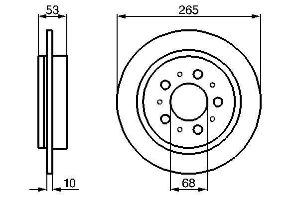 FREN DİSKİ. ARKA. [265.0 /10.0-8.0 MM] - OEM: 1359290 - BOSCH