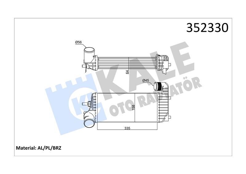 TURBO RADYATÖRÜ (INTERCOOLER)C-MAX II-GRAND C-MAX-FOCUS III-KUGA II-TRANSIT CONNECT 1.5 TDCI 11> - OEM: 96251 - KALE OTO RADYATÖR