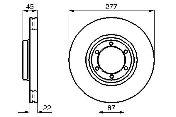 FREN DİSKİ. ÖN. [277 /22-20.4 MM]. HAVA KANALLI - OEM: HB403101 - BOSCH