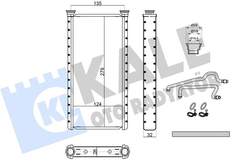 KALORIFER RADYATORU - LAND ROVER DISCOVERY SPORT (12-) - KALE - OEM: LR036364