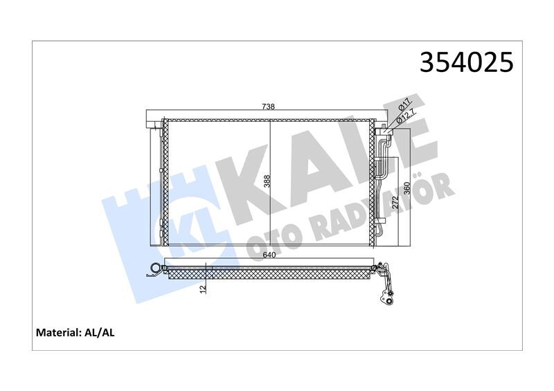 KONDENSER HYUNDAI ELENTRA - OEM: 25310F2100 - KALE OTO RADYATÖR