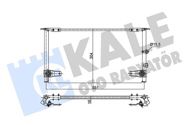 KLIMA RADYATORU 531X304X16 - HILUX (LN145) (01-05) - KALE - OEM: 88460-35280
