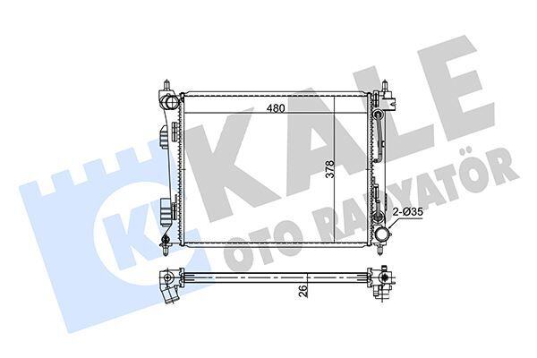 SU RADYATORU A/T 480X382X26 - ACCENT BLUE/RIO (2011-) - KALE - OEM: 253101R350