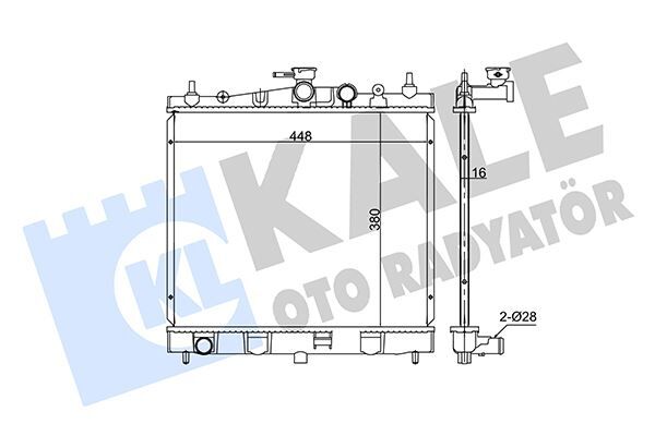SU RADYATORU 380X448X16 - NOTE (E11) (08-13) - KALE - OEM: 21410-AX600