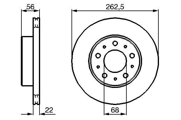 FREN DİSKİ. ÖN. [262.5 /22.0-20.0 MM] - OEM: 1359906 - BOSCH