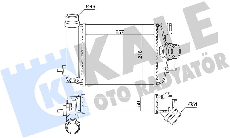 TURBO RADYATORU [BRAZING] [50 MM] - CLIO V / CAPTUR / DUSTER (18-) - KALE - OEM: 144961019R