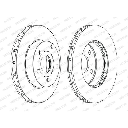 FREN DISKI ON - JEEP GRAND CHEROOKE (99-05) - FERODO - OEM: 52098672
