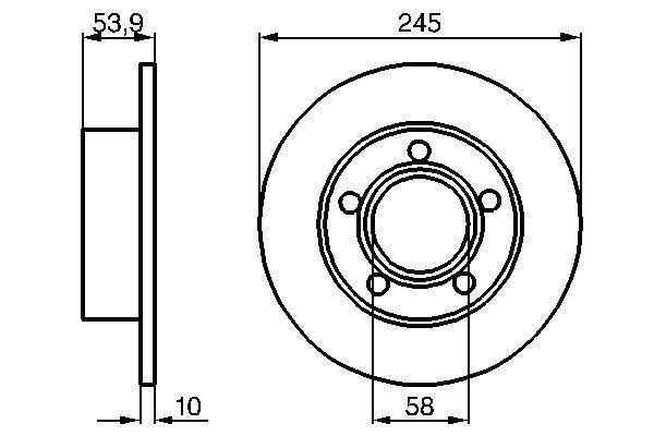 FREN DİSKİ. ARKA. [245 / 10-8 MM]. KAPLAMALI - OEM: 4B0615601 - BOSCH