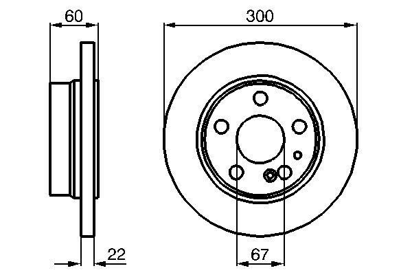 FREN DİSKİ. ÖN. [300 / 22-19.4 MM]. HAVA KANALLI. KAPLAMALI. YÜKSEK KARBON ALAŞIMLI - OEM: 1404230412 - BOSCH
