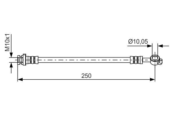 FREN HORTUMU. DIŞ. ARKA250.00 MM - OEM: 46210JD610 - BOSCH