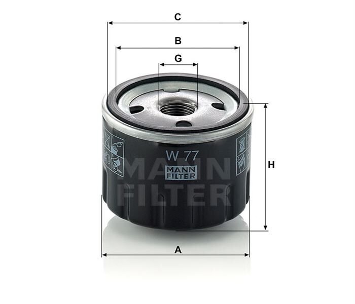 YAĞ FİLTRESİ RENAULT R 5 I 1.3 45HP 10/79-09/84 - OEM: 7700348108 - MANN