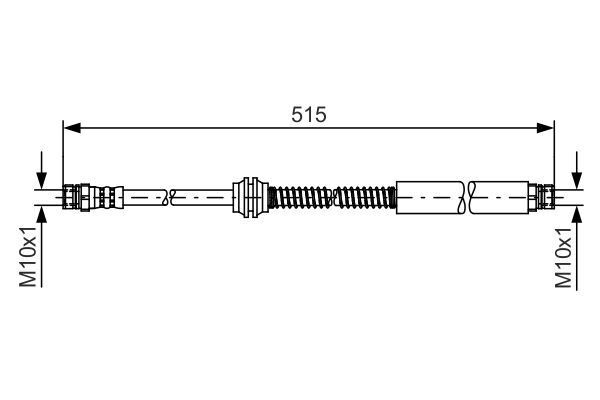 FREN HORTUMU; ARKA. 515.00 MM - BOSCH