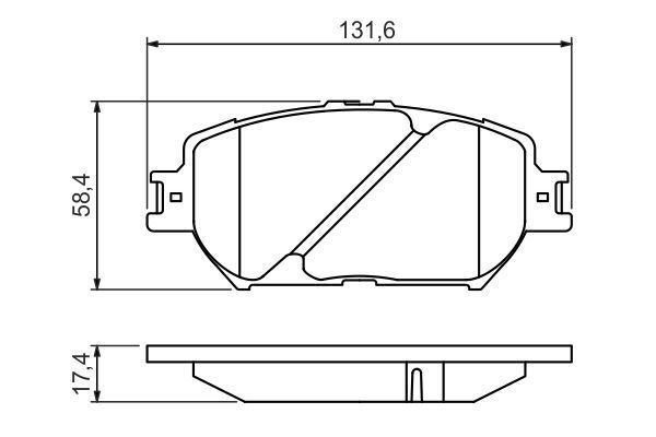 DİSK BALATA - ÖN - [WVA 23806] - [ 131.5X58.5X17.5 MM ] - - OEM: 0446520260 - BOSCH