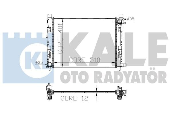 SU RADYATORU 1 SIRA ALB SISTEM MOTOR - SYMBOL II/CLIOIV/LODGY/DOKKER (12-) - KALE - OEM: 214107326R