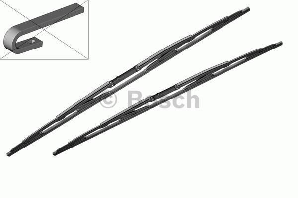 SILECEK SUPURGESI ON TAKIM 600/530 MM - W901-902-903-904-905-906 (00-06) - BOSCH - OEM: A0018200545