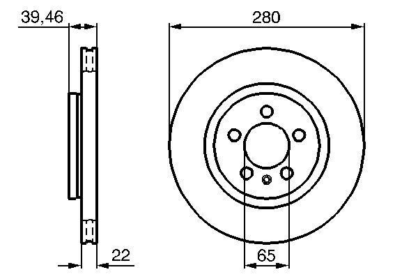 FREN DİSKİ. ÖN. [279.9 / 22-20 MM]. HAVA KANALLI - OEM: 6N0615301D - BOSCH