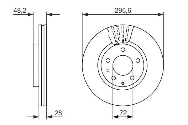 FREN DISKI ON . - CX7 (ER) (06-) - BOSCH - OEM: L214-33-25X
